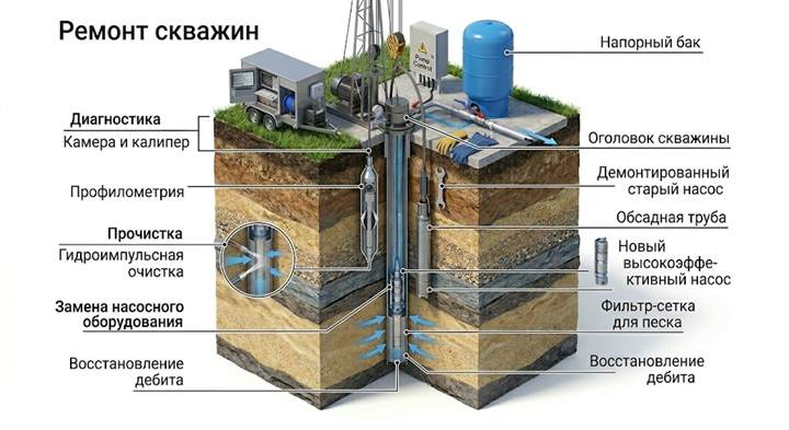 Ремонт скважин в Шахунье